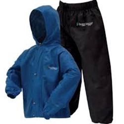 FROGG TOGG PW6032-112 YOUTH POLLY WOGGS RAIN SUIT ROYAL BLUE/BLACK SIZE SMALL