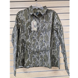 WFS BC405-S-5004-S WOMEN'S COTTON/POLY LONG SLEEVE BUTTON UP MOSSY OAK BOTTOMLAND SIZE SMALL