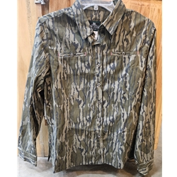 WFS BC405-S-500-M WOMEN'S COTTON/POLY LONG SLEEVE BUTTON UP MOSSY OAK BOTTOMLAND SIZE MEDIUM