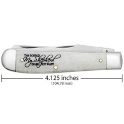 CASE 08795 RELIGIOUS NATURAL BONE SMOOTH TRAPPER PSALMS 23