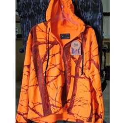 WFS C420--91-L BLAZE ORANGE CAMO HOODED JACKET SIZE LARGE