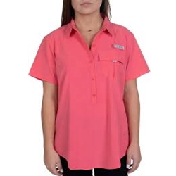 HABIT TS10034-M TRAPPER JUNCTION RIVER SHORT SLEEVE CALYPSO CORAL SIZE MEDIUM