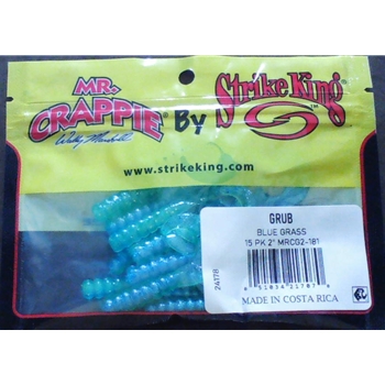 Strike King  MRCG2-181 2" GRUB BLUE GRASS 15PK