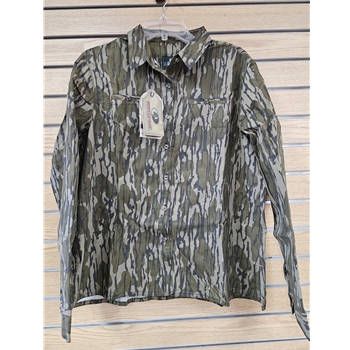 WFS BC405-S-5004-S WOMEN'S COTTON/POLY LONG SLEEVE BUTTON UP MOSSY OAK BOTTOMLAND SIZE SMALL