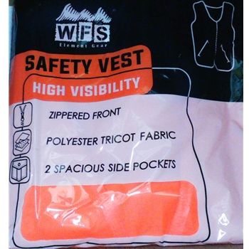 WFS CP-460M/L BLAZE ORANGE SAFETY VEST SIZE M/L