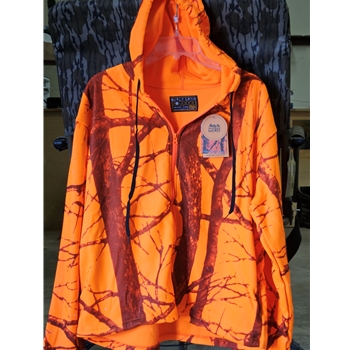 WFS C420--91-L BLAZE ORANGE CAMO HOODED JACKET SIZE LARGE