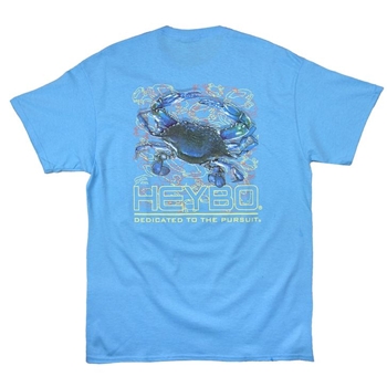 HEYBO HEY1130S 100% PRE-SHRUNK LIGHT BLUE SHORT SLEEVE TEE BLUE CRAB SIZE SMALL